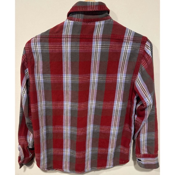 Frost-Proof Plaid Long-Sleeved Flannel Cotton Buttoned Down Boyfriend Style Top - Picture 11 of 16